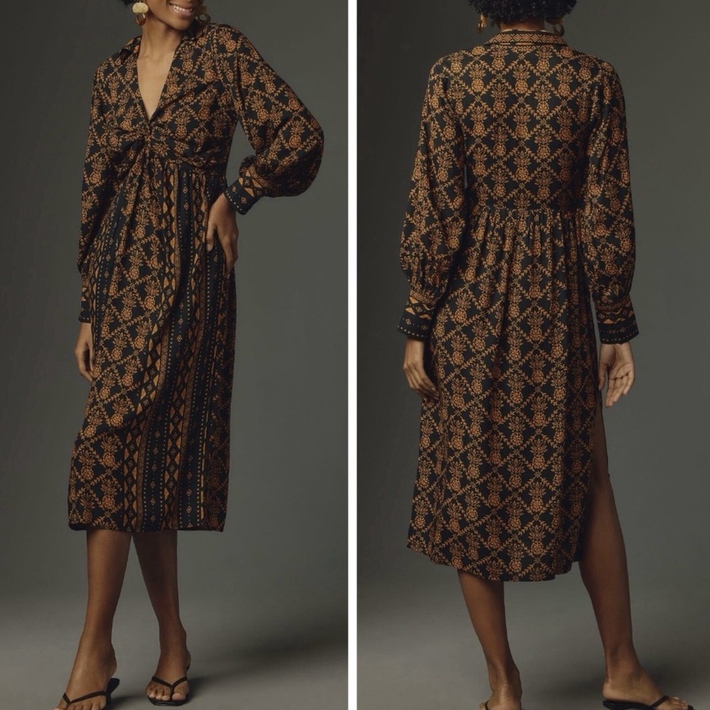Farm Rio printed tie front dress